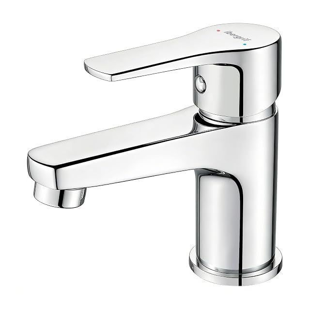 Miscelatore da lavabo cromato Ibergrif M11057 con altezza bocca di 65 mm