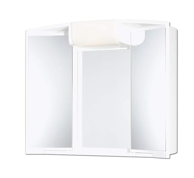 Specchiera contenitore da bagno bianca in plastica Jokey Angy con ripiano
