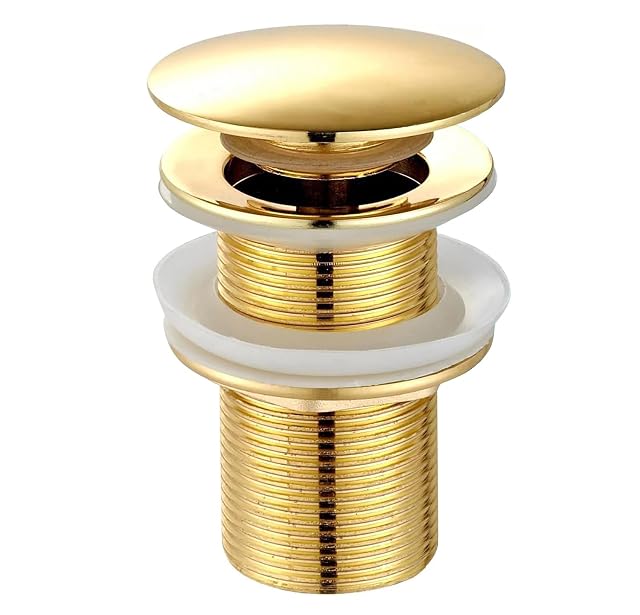 Piletta da lavabo click-clack in ottone con finitura oro goambuy