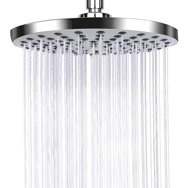 Soffione doccia a pioggia tondo in acciaio inox AiQInu, 20 cm di diametro
