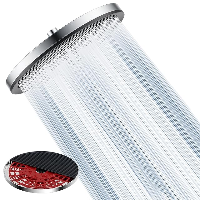Soffione doccia a pioggia tondo da 28 cm con meccanismo autopulente RONVIE
