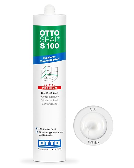 Cartuccia di silicone sanitario premium OTTOSEAL S 100 in bianco