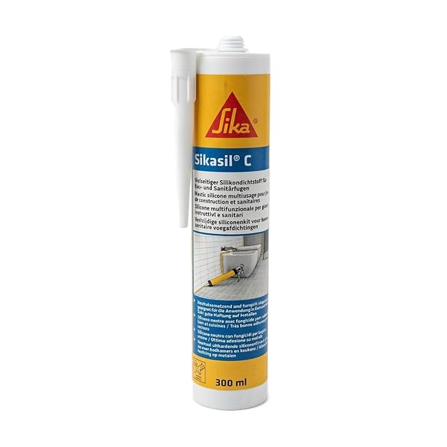 Cartuccia di sigillante siliconico sanitario Sika Sikasil C in bianco