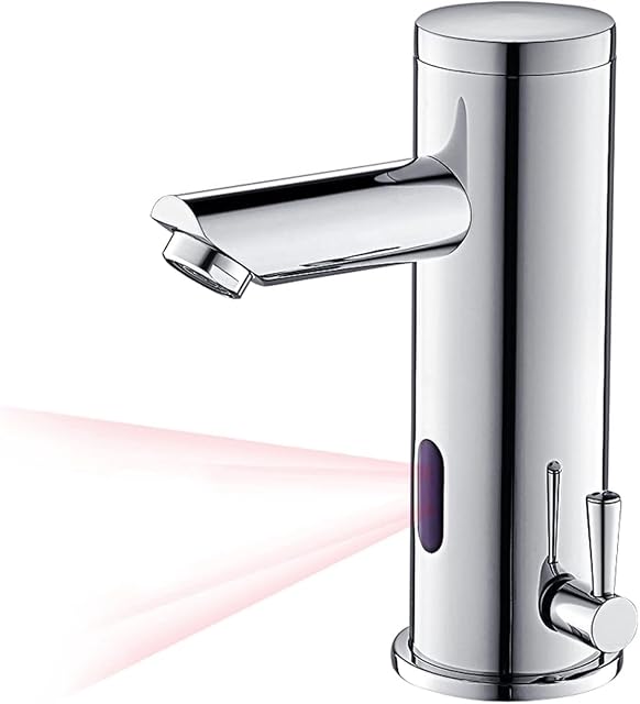 Rubinetto da lavabo elettronico con sensore a infrarossi cromato Auralum