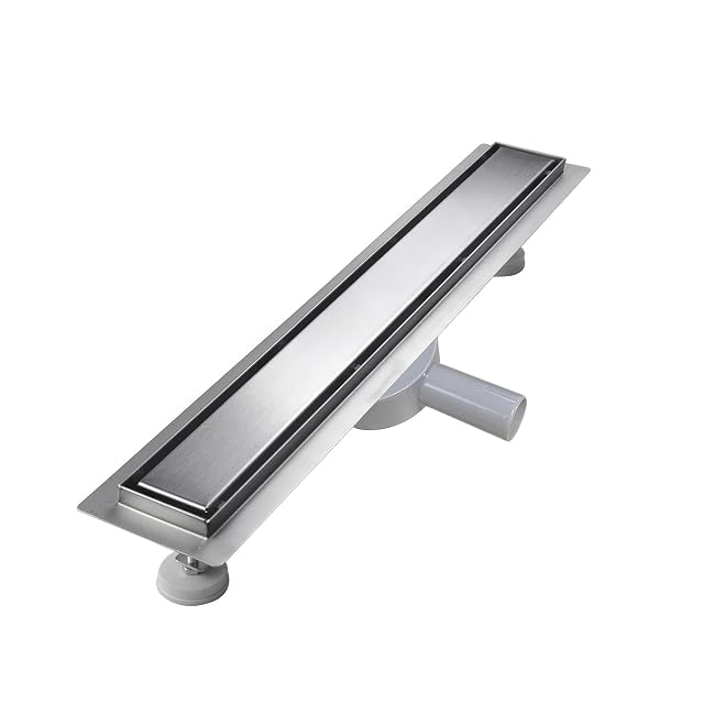 Canalina doccia in acciaio inox sunrik da 90 cm con sifone girevole