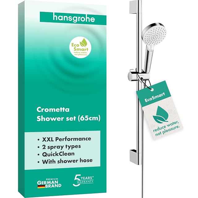 Set asta doccia bianco e cromato hansgrohe Crometta