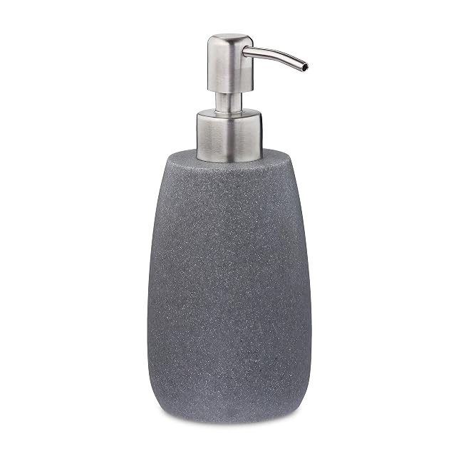 Dispenser di sapone in pietra ricostituita grigio cemento Relaxdays