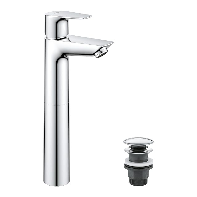 Miscelatore da lavabo alto cromato GROHE StartEdge con piletta a click