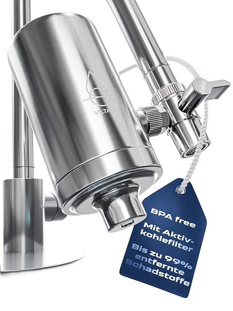 Filtro dell’acqua da rubinetto in acciaio inox VILTARO con leva deviatrice
