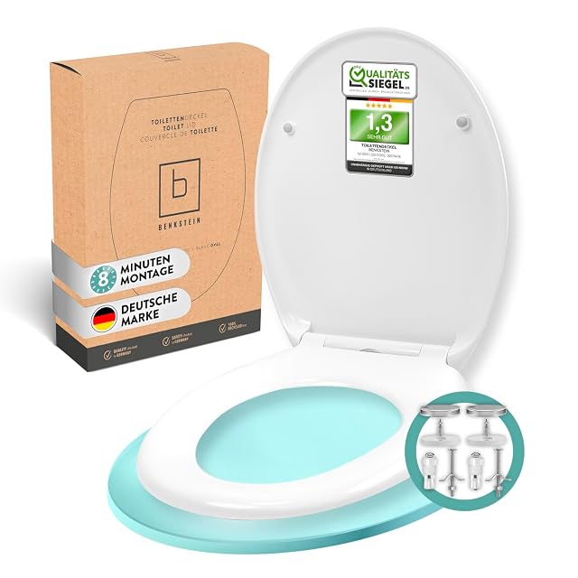 Sedile wc ovale bianco in duroplast ureico Benkstein