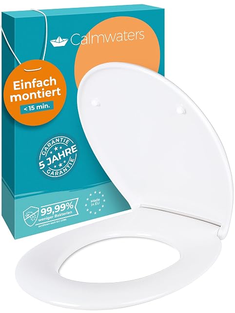 Sedile wc ovale bianco antibatterico in duroplast Calmwaters