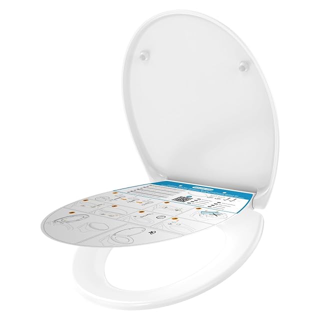 Sedile wc ovale bianco in duroplast con chiusura rallentata YEAUPE PRO