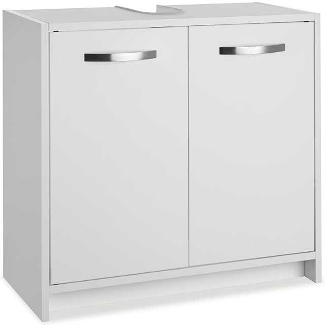 Mobile lavabo bianco a due ante tectake