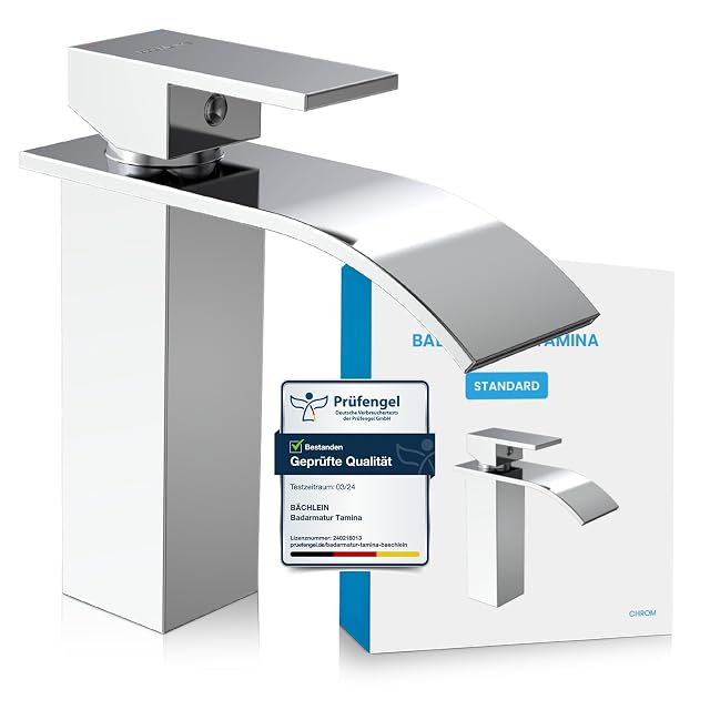 Miscelatore lavabo a cascata cromato Bächlein Tamina